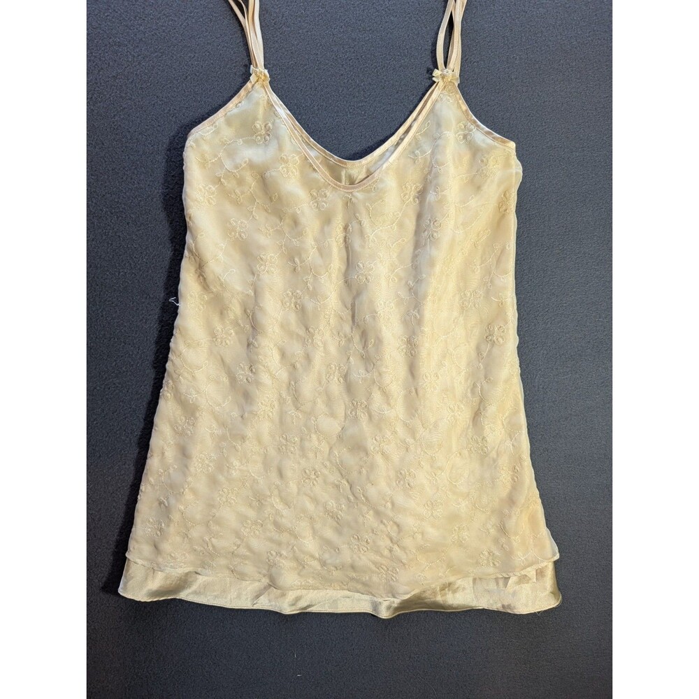 Private Luxuries Women’s Small Light Yellow Embroidered Camisole Y2K Lingerie